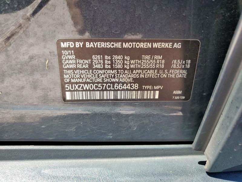 Aukcja sprzedaży 2012 Bmw X5 Xdrive3, vin: 5UXZW0C57CL664438, numer aukcji: 82126435