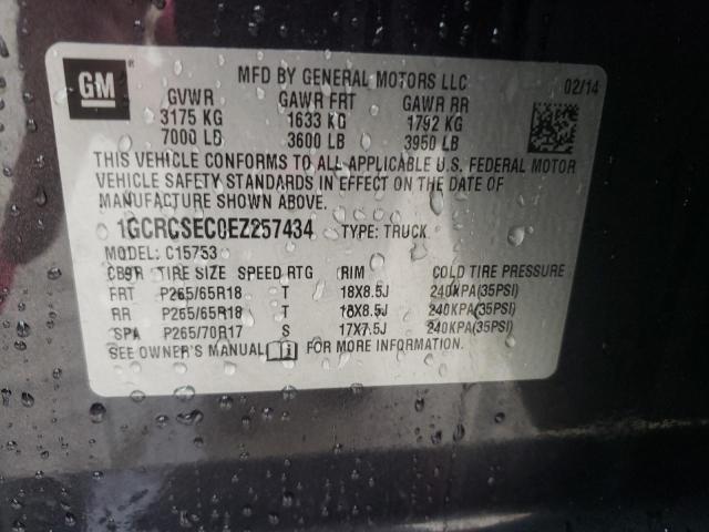 81262695 :رقم المزاد ، 1GCRCSEC0EZ257434 vin ، 2014 Chevrolet Silverado مزاد بيع