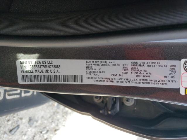 Продаж на аукціоні авто 2021 Ram 1500, vin: 1C6SRFJT9MN728863, номер лоту: 80180425