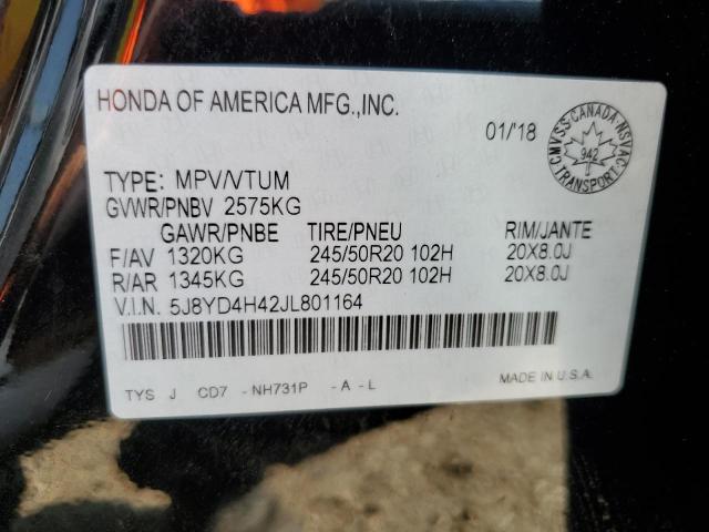 Продажа на аукционе авто 2018 Acura Mdx Navi, vin: 5J8YD4H42JL801164, номер лота: 80202915