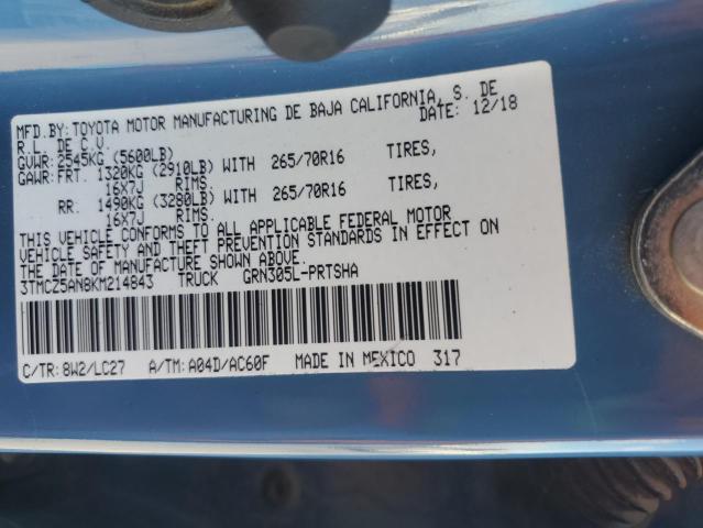 Aukcja sprzedaży 2019 Toyota Tacoma Dou, vin: 3TMCZ5AN8KM214843, numer aukcji: 80207355