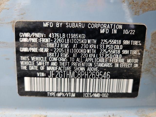 80740175 :رقم المزاد ، JF2GTHMC8PH269546 vin ، 2023 Subaru Crosstrek مزاد بيع