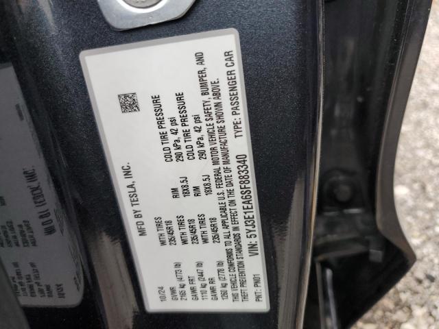 81285075 :رقم المزاد ، 5YJ3E1EA6SF883340 vin ، 2025 Tesla Model 3 مزاد بيع