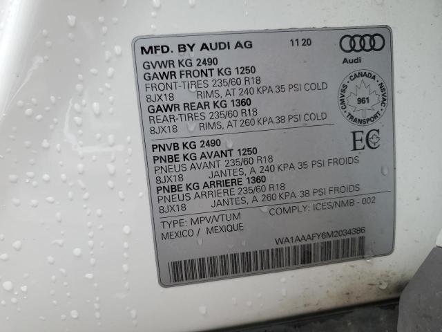 Aukcja sprzedaży 2021 Audi Q5, vin: WA1AAAFY6M2034386, numer aukcji: 70980925
