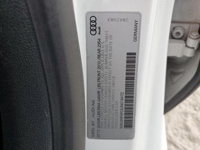 2018 Audi S7 Premium მანქანა იყიდება აუქციონზე, vin: WAUWFAFC6JN018472, აუქციონის ნომერი: 84295935