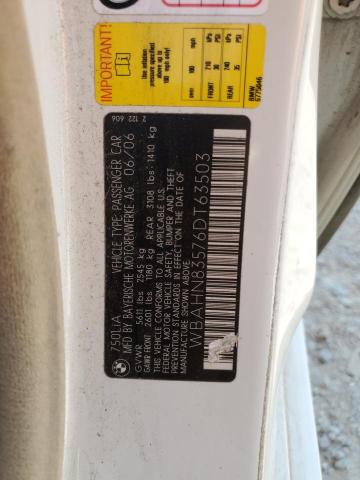 84404725 :رقم المزاد ، WBAHN83576DT63503 vin ، 2006 Bmw 750 مزاد بيع
