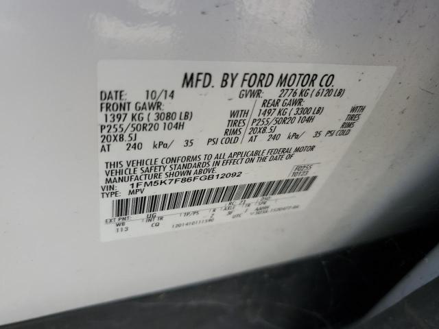 Продаж на аукціоні авто 2015 Ford Explorer, vin: 1FM5K7F86FGB12092, номер лоту: 71062935