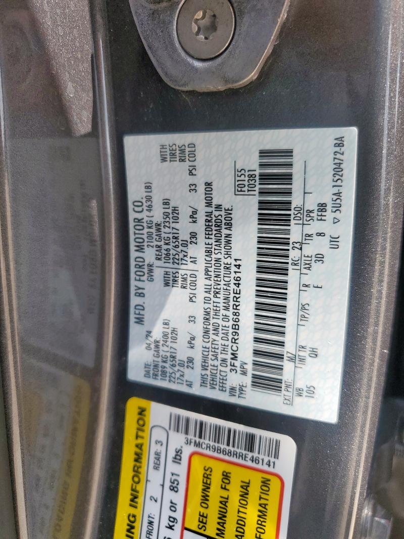71194645 :رقم المزاد ، 3FMCR9B68RRE46141 vin ، 2024 Ford Bronco Spo مزاد بيع