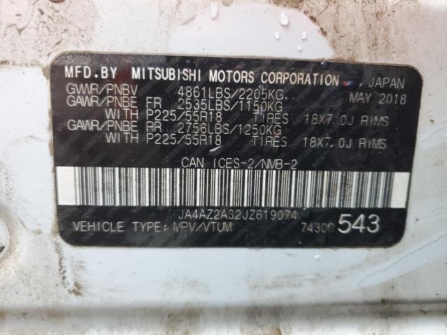 Aukcja sprzedaży 2018 Mitsubishi Outlander, vin: JA4AZ2A32JZ619074, numer aukcji: 80610365