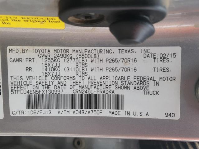 Aukcja sprzedaży 2015 Toyota Tacoma Double Cab, vin: 5TFLU4EN5FX130997, numer aukcji: 64833945