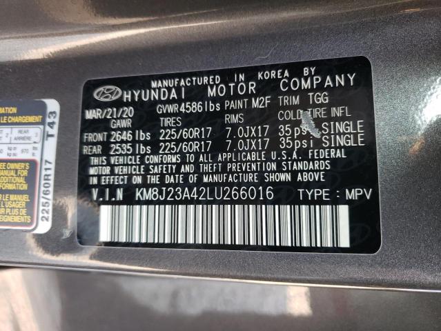 81330335 :رقم المزاد ، KM8J23A42LU266016 vin ، 2020 Hyundai Tucson Se مزاد بيع
