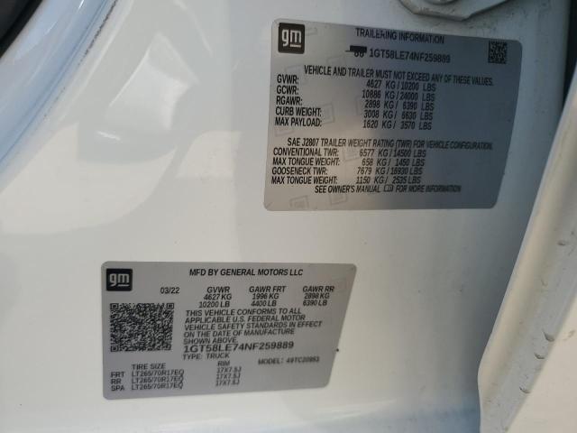 Aukcja sprzedaży 2022 Gmc Sierra, vin: 1GT58LE74NF259889, numer aukcji: 83805565