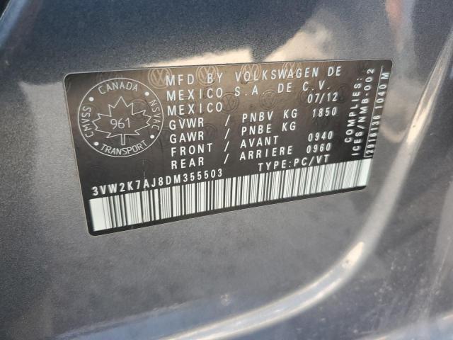 81431065 :رقم المزاد ، 3VW2K7AJ8DM355503 vin ، 2013 Volkswagen Jetta Base مزاد بيع