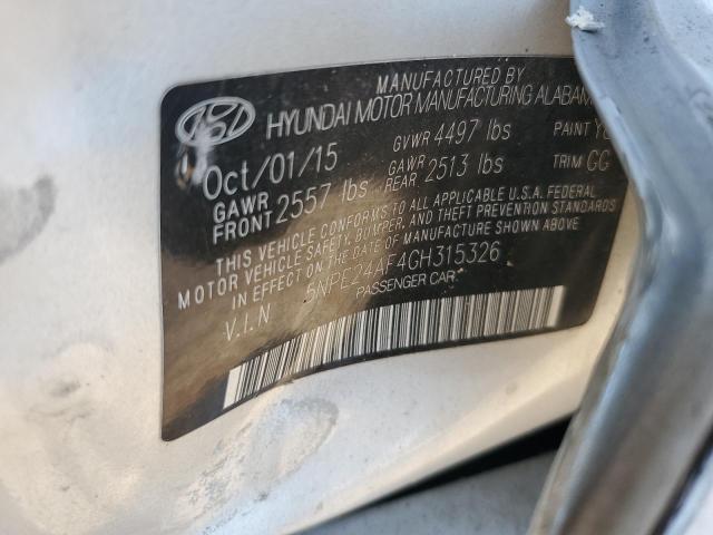 80348095 :رقم المزاد ، 5NPE24AF4GH315326 vin ، 2016 Hyundai Sonata Se مزاد بيع