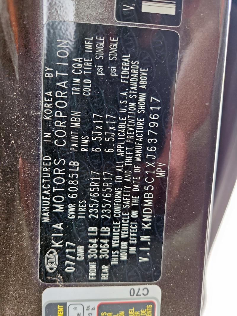Aukcja sprzedaży 2018 Kia Sedona, vin: KNDMB5C1XJ6379617, numer aukcji: 71741485