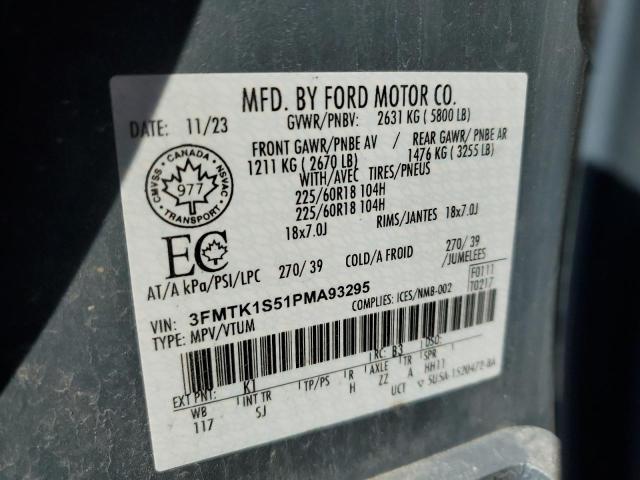 Продажа на аукционе авто 2023 Ford Mustang Mach-e, vin: 3FMTK1S51PMA93295, номер лота: 80787015