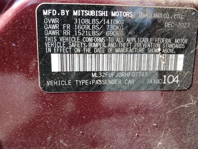 Aukcja sprzedaży 2024 Mitsubishi Mirage, vin: ML32FUFJ0RHF07743, numer aukcji: 81555045