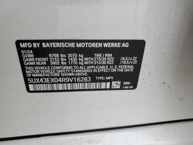 Aukcja sprzedaży 2024 Bmw X6, vin: 5UX43EX04R9V16283, numer aukcji: 84201645