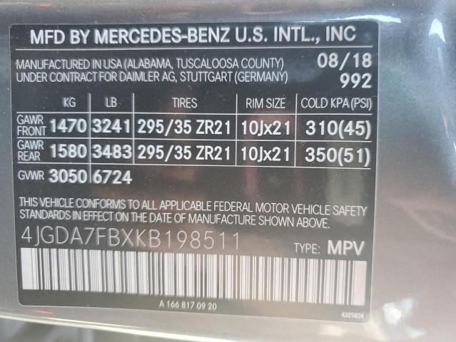 Aukcja sprzedaży 2019 Mercedes-benz Gle 63 Amg, vin: 4JGDA7FBXKB198511, numer aukcji: 71096445