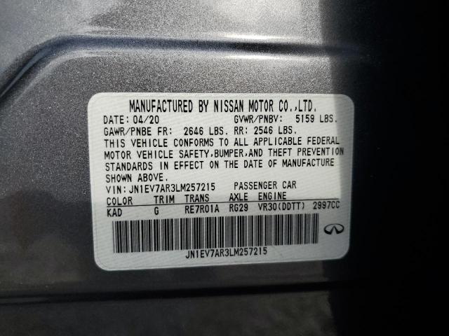 Продажа на аукционе авто 2020 Infiniti Q50, vin: JN1EV7AR3LM257215, номер лота: 83867645