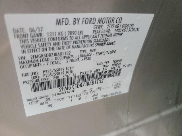 Aukcja sprzedaży 2018 Ford Flex, vin: 2FMGK5D87JBA01132, numer aukcji: 83849025