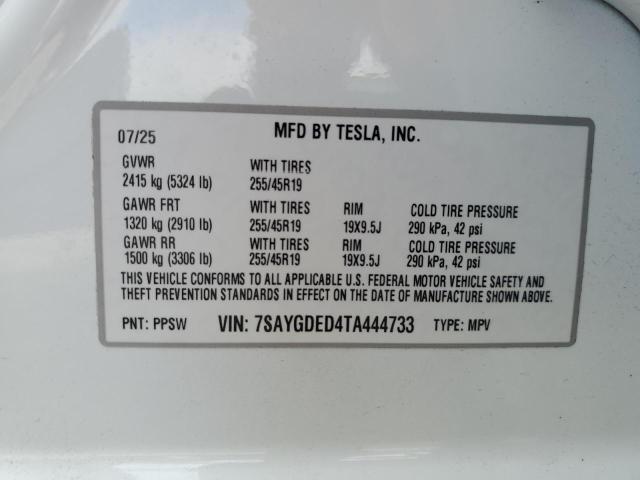Продаж на аукціоні авто 2026 Tesla Model Y, vin: 7SAYGDED4TA444733, номер лоту: 80325365