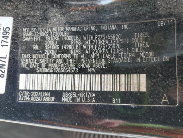 Aukcja sprzedaży 2011 Toyota Sequoia, vin: 5TDDW5G12BS054573, numer aukcji: 71968325