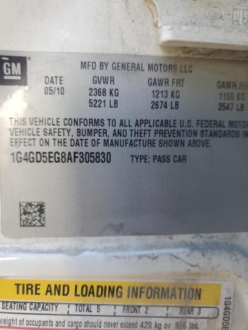 Продаж на аукціоні авто 2010 Buick Lacrosse C, vin: 1G4GD5EG8AF305830, номер лоту: 81139375