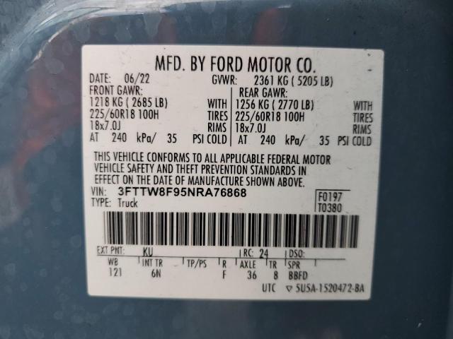 Aukcja sprzedaży 2022 Ford Maverick, vin: 3FTTW8F95NRA76868, numer aukcji: 71815055
