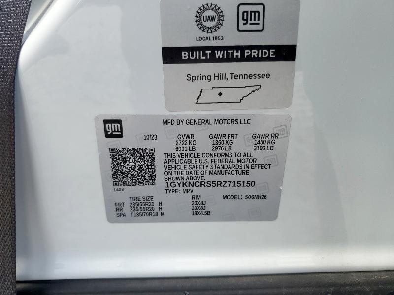 82060385 :رقم المزاد ، 1GYKNCRS5RZ715150 vin ، 2024 Cadillac Xt5 Premiu مزاد بيع