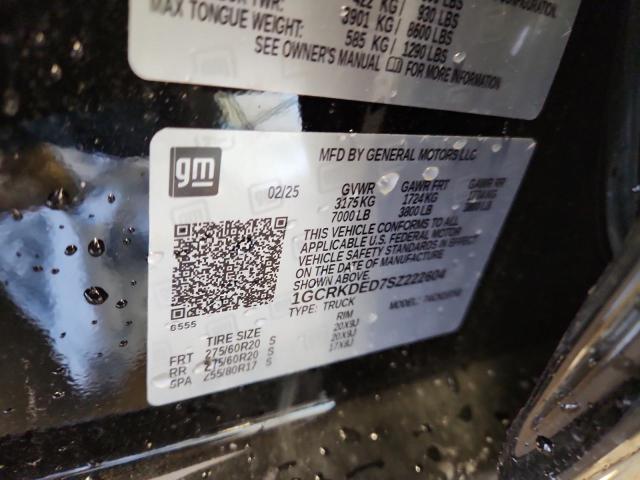 71547345 :رقم المزاد ، 1GCRKDED7SZ222604 vin ، 2025 Chevrolet Silverado مزاد بيع