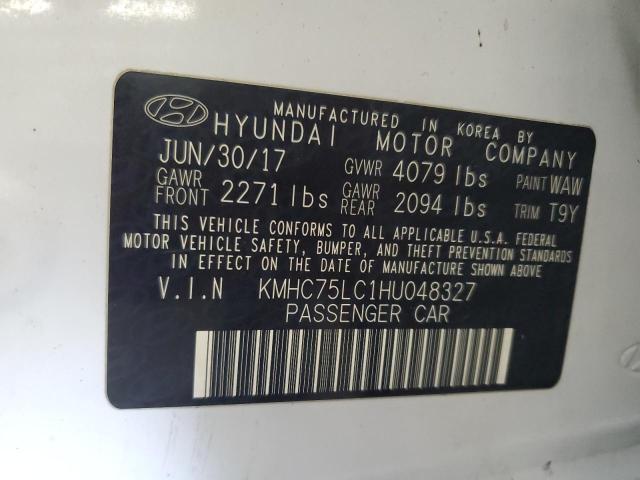 84244185 :رقم المزاد ، KMHC75LC1HU048327 vin ، 2017 Hyundai Ioniq Sel مزاد بيع