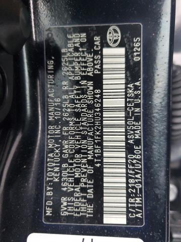 Aukcja sprzedaży 2017 Toyota Camry Le, vin: 4T1BF1FK2HU346248, numer aukcji: 80373685