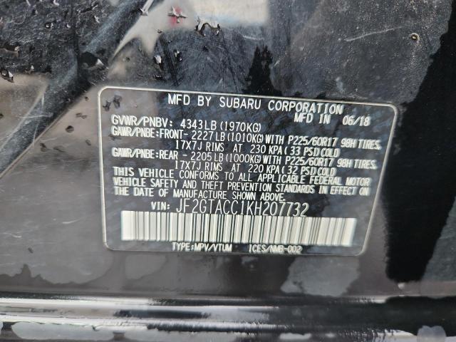 71966435 :رقم المزاد ، JF2GTACC1KH207732 vin ، 2019 Subaru Crosstrek مزاد بيع