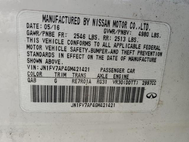 Aukcja sprzedaży 2016 Infiniti Q50 Red Sport 400, vin: JN1FV7AP4GM421421, numer aukcji: 71552715