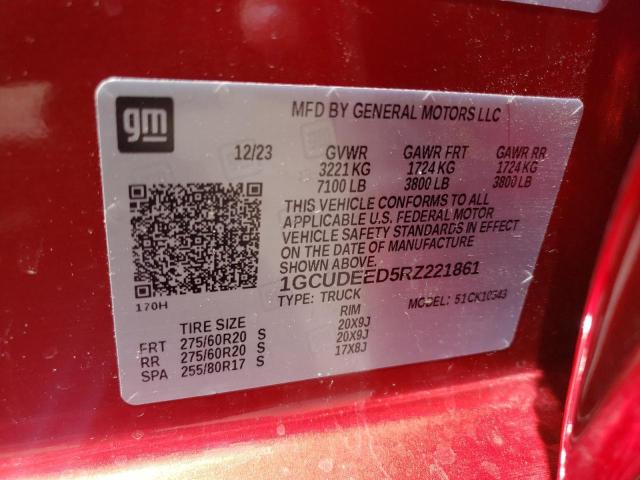 Продажа на аукционе авто 2024 Chevrolet Silverado, vin: 1GCUDEED5RZ221861, номер лота: 81484275