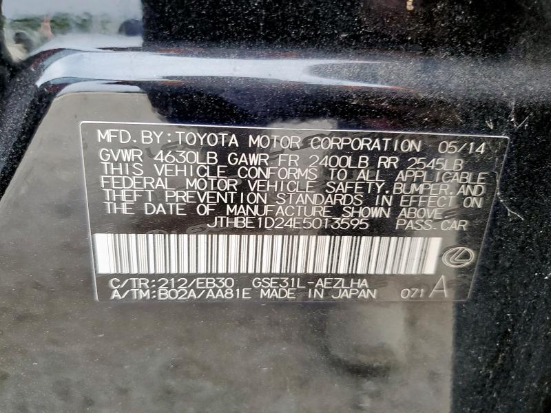 80829895 :رقم المزاد ، JTHBE1D24E5013595 vin ، 2014 Lexus Is 350 مزاد بيع