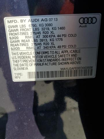 Продажа на аукционе авто 2014 Audi Q7 Premium, vin: WA1LGAFE0ED003508, номер лота: 80297195