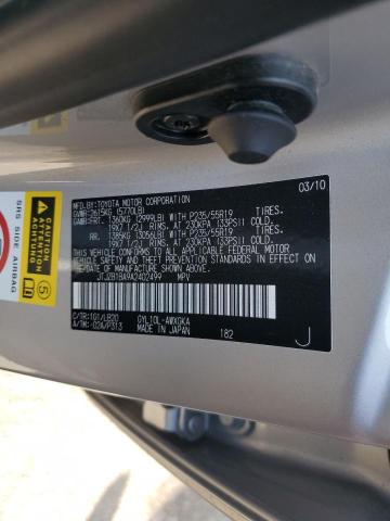 Aukcja sprzedaży 2010 Lexus Rx, vin: JTJZB1BA9A2402499, numer aukcji: 80404425