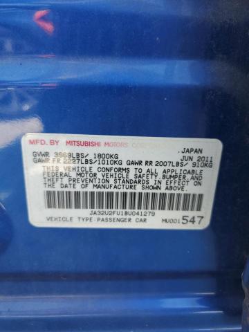 80517415 :رقم المزاد ، JA32U2FU1BU041279 vin ، 2011 Mitsubishi Lancer مزاد بيع
