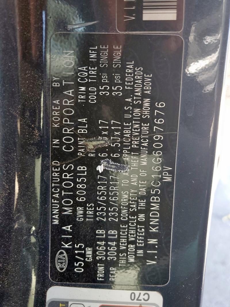 2016 Kia Sedona Lx მანქანა იყიდება აუქციონზე, vin: KNDMB5C16G6097676, აუქციონის ნომერი: 84258455