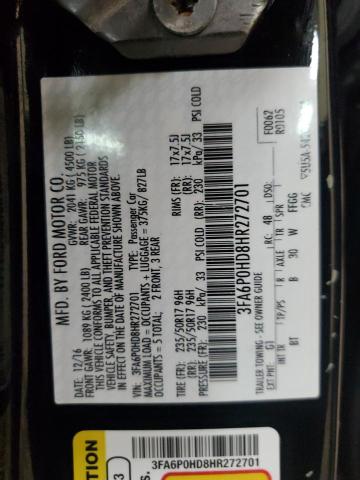 Продажа на аукционе авто 2017 Ford Fusion, vin: 3FA6P0HD8HR272701, номер лота: 82071855