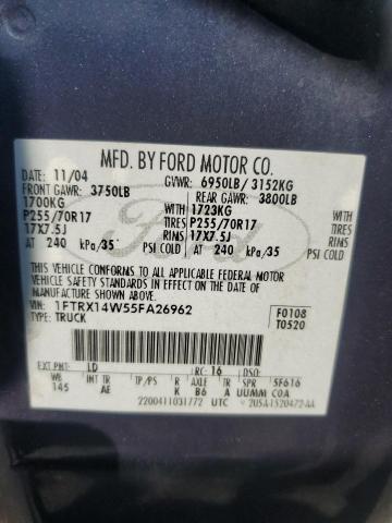 Продаж на аукціоні авто 2005 Ford F150, vin: 1FTRX14W55FA26962, номер лоту: 81586935