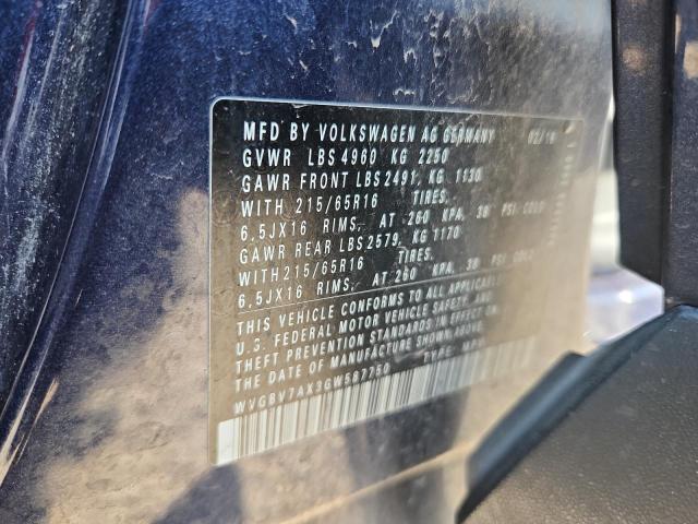 2016 Volkswagen Tiguan მანქანა იყიდება აუქციონზე, vin: WVGBV7AX3GW587750, აუქციონის ნომერი: 80458105