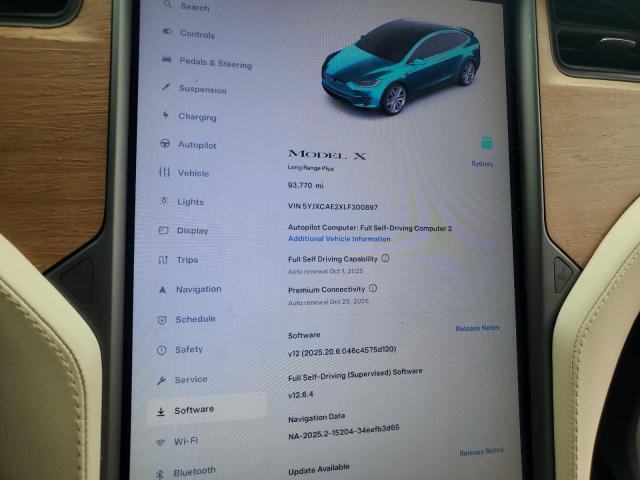 Продаж на аукціоні авто 2020 Tesla Model X, vin: 5YJXCAE2XLF300897, номер лоту: 80288885