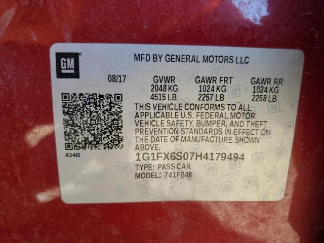Aukcja sprzedaży 2017 Chevrolet Bolt Ev, vin: 1G1FX6S07H4179494, numer aukcji: 84258215
