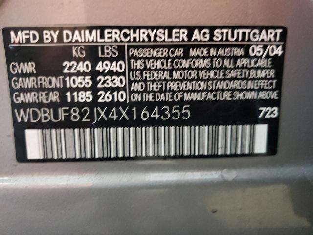 Продажа на аукционе авто 2004 Mercedes-benz E, vin: WDBUF82JX4X164355, номер лота: 83782135