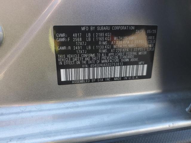 Auction sale of the 2025 Subaru Crosstrek, vin: 4S4GUHU65S3753813, lot number: 71738695