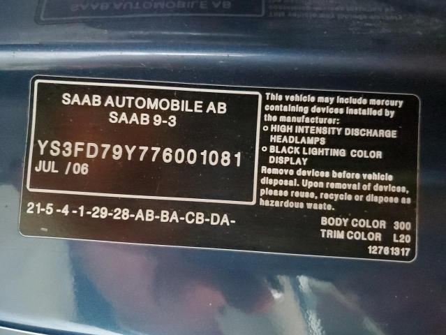 Продажа на аукционе авто 2007 Saa 9-3 2.0t, vin: YS3FD79Y776001081, номер лота: 81516635