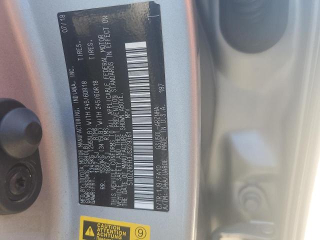 Aukcja sprzedaży 2018 Toyota Highlander, vin: 5TDZZRFH3JS279361, numer aukcji: 71738335